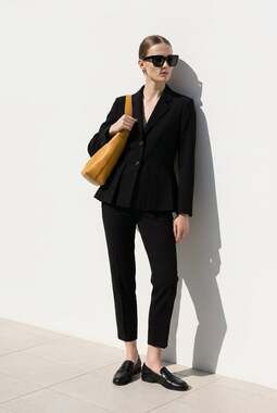 DKNY Women's Black Peplum Blazer Jacket Size 12
